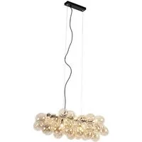 Qazqa Pendelleuchte Uvas, ohne Leuchtmittel, Warmweiß, QAZQA Hängeleuchte, g9, Gold, Glas, Design