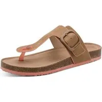 Tamaris Zehentrenner Schlupfschuh, Flats, Bequemschuh, Hausschuh mit T-Logo