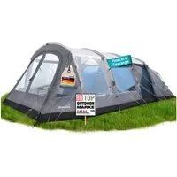 Skandika Tunnelzelt Svalgard 6 Sleeper Protect XL, FlexCore-Gestänge, UV-Schutz: UVP 50 +, Personen: 6 (schwarze Schlafkabine, Maße 765 × 380 x 220 cm, Tragetasche), 5000 mm Wassersäule, 210 cm Stehhöhe, Organizer-Taschen