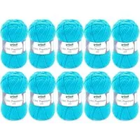 Gründl Wolle Lisa Premium Uni im 10x50g Wollpaket zum Handarbeiten Häkelwolle, (Wolle zum Stricken, Häkeln, Handarbeiten, Handstrickgarn), weich und pflegeleicht, ohne Schurwolle