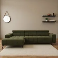 DOMO collection Ecksofa Trento L-Form, mit Kufenfuß oder Einzelfuß, whlw. verstellbare Kopfteile, passend für gängige Saugroboter