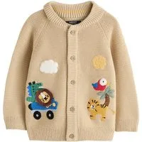 Next Strickjacke Strickjacke aus 100 % Baumwolle mit Figuren (1-tlg)