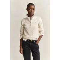Gant Strickpullover STRETCH COTTON CABLE HALF-ZIP Mit Rundhalsausschnitt
