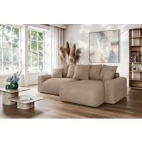 Home affaire Ecksofa LAKESIDE klein mit Bettfunktion und Bettkasten, B/T/H 235/142/84 cm, L-Form, Recamiere beidseitig montierbar, mit Wellenunterfederung