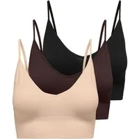ONLY Bustier ONLVICKY RIB S-L V-NECK 3-PACK TOP NOOS (Packung, 3-tlg) figurbetont, modisch, Materialmix, Jersey, Spaghettiträger