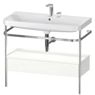 Duravit Happy D.2 Plus c-shaped Set mit Metallkonsole und Schubkasten Weiß Supermatt 975x490x850 mm  HP4843E8484