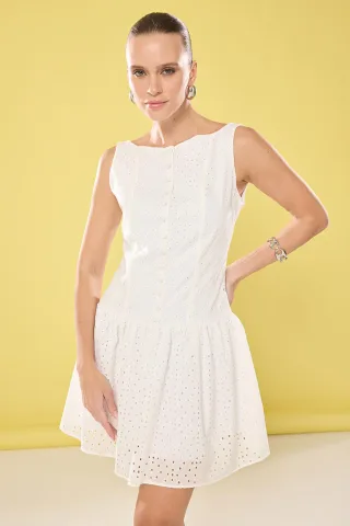 Gerades, ärmelloses, elegantes, stylisches Mini-Abendkleid für Damen