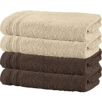 Erwin Müller Handtuch Set Duschtuch "Heidelberg" 4er-Pack, Frottier, Walk-Frottier Uni
