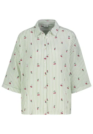 Authentic Style - RE9CIGt1cnphcm0gQmx1c2UgQWxsb3ZlciBQcmludA== cherries: white-aqua foam mint - Gr. - M