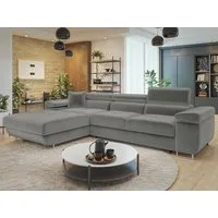 MIRJAN24 Ecksofa Torezio Mini, mit Bettkasten und Schlaffunktion, Einstellbare Kopfstützen, 280x170x70-90 cm
