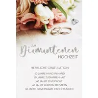 BSB Grußkarten Diamanthochzeit - 60. Hochzeitstag - Glückwunschkarte im Format 11,5