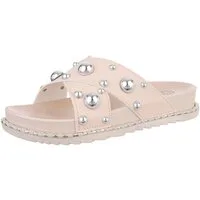 Ital-Design Damen Mules Freizeit Plateausandaletten (86527137) Keilabsatz/Wedge Keilsandaletten in Beige