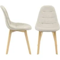 en.casa Esszimmerstuhl (2er Set), »Kopparberg« 2er-Set Polsterstuhl Buche Beige