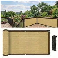 LMaxhome Sonnensegel Sichtschutz Balkon Windschutz mit Ösen UV-Schutz HDPE wetterfest