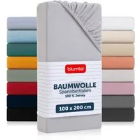 Blumtal Spannbettlaken Blumtal Basics 100% Baumwolle, Baumwolle, Gummizug: Rundum, (1 Stück), Jersey Bettlaken - atmungsaktiv, strapazierfähig und faltenfrei