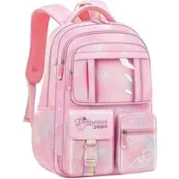 ibettertec Schulrucksack Kinderrucksack Mädchen, Schulranzen mit Großer Kapazität (Schulranzen Mädchen 1-6. klasse, Leichte und Wasserdichte Nylon Schultasche), für Kinder Schule oder Reisen