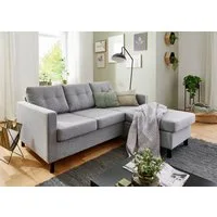 ATLANTIC home collection Ecksofa Tea L-Form, Ecksofa, frei im Raum stellbar und Recamiere beidseitig montierbar