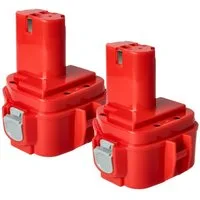 vhbw Akku passend für Makita SC130DWA, UB121D, UC120DA, UC120D, UC120DRA, Akku Akku NiMH 1500 mAh (12 V, 2 St), Leistungsfähige Austausch-Akkus für Werkzeug Powertools wie