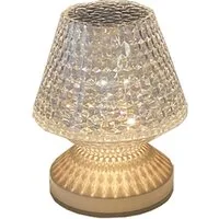 meineWunschleuchte USB-Tischleuchte mit Akku, Höhe 15cm, kleine aufladbare Tischlampe kabellos ohne Strom mit Touch Funktion