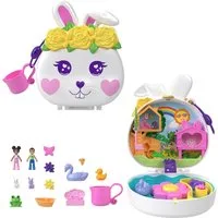 Mattel® Minipuppe Polly Pocket Blumen-Häschen Schatulle - Spielset mit 2 Puppen - HKV36