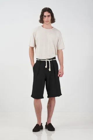 Weite Mittelhoch-Taille Shorts mit Bindungsdetail