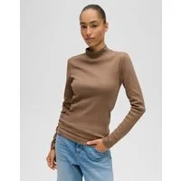 OPUS Longsleeve Somy rib aus weichem Jersey Gerader Schnitt mit Rollkragen und feiner Rippung