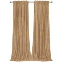 Rosnek Vorhang Samt, Golddruck, thermisch isoliert, für Wohnzimmer Schlafzimmer Deko (2 St), Multifunktionsband, blickdicht, H×B: 213×132, 244×132, 274×132