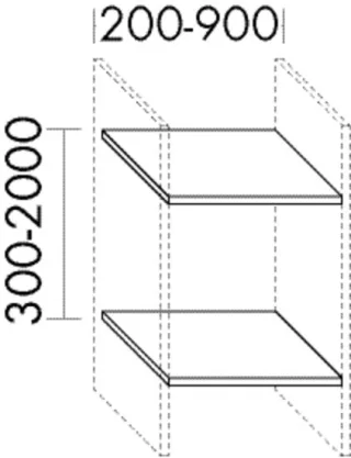Burgbad Off.Fach+ Glasb. Sys30 PG3 Diago 600x300x200 Weiß Matt, OW0600F3351 OW0600F3351