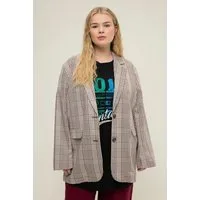 Studio Untold Blusenblazer Oversized-Blazer Karo Revers Langarm