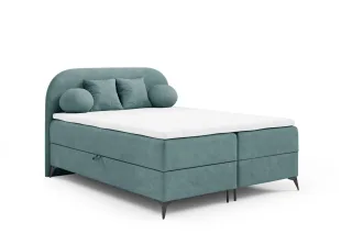 Boxspringbett Schlafzimmerbett GORGIA 180x200cm Stoff Jasmin Türkis
