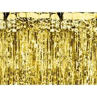 partydeco Dekorationsfolie, Lametta Vorhang 100x200cm Gold