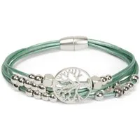 styleBREAKER Armband Armband mit Lebensbaum, Perlen und Bändern (1-tlg)