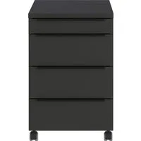 GERMANIA Rollcontainer Mailand, mit 4 Schubladen, optional mit Schubladendämpfung, Utensilienfach, 42x63 cm, Made in Germany