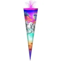 Verpackungsmittel GmbH Markneukirchen Schultüte Schultüte / Zuckertüte / 85cm / eckig / "Pferde"