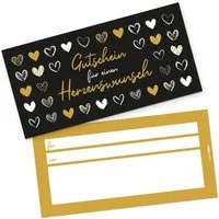 itenga Grußkarten itenga Geschenkgutschein Herzenswunsch - Gutschein zum Ausfüllen Karte