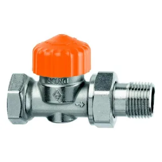 Heimeier Eclipse Thermostat-Ventilunterteil 3462-03.000 Rp 3/4xR 3/4, Durchgang, Messing vernickelt, gekürzt