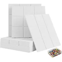 relaxdays Pinnwand 12x selbstklebende Filzpinnwand Quadrate, (112-tlg), weiß