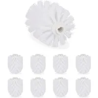 relaxdays Toilettenpapierhalter Klobürste Ersatzbürstenkopf 9er Set, weiß