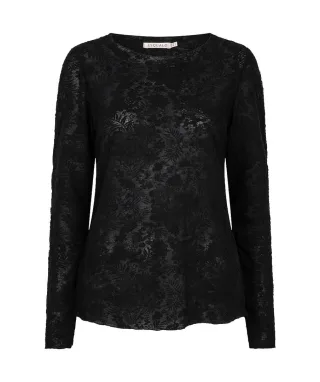 Esqualo - Strukturiertes Langarmshirt schwarz - Gr. - S