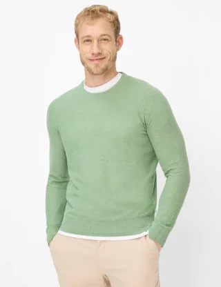 Brax Herren Strickpullover Style RICK herb, grün, Gr. L