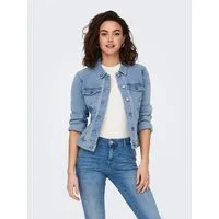 ONLY Jeansjacke ONLWONDER – Jeansjacke mit Teilungsnähten und Stretch sehr figurbetont, casual, Denim, Baumwollmischung, Brusttaschen