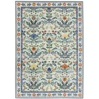 Floordirekt Teppich Cascada, klassischer Wohnteppich mit Blumen-Blattmuster, bunte Farben, rechteckig, Kurzflorteppich mit komfortabel, sanfter Oberfläche, 160x230 cm