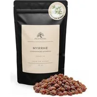 Incensera Räucherschale Myrrhe Harz zum Räuchern, Räucherharz Räucherwerk Baumharz Myrrh Resin, naturbelassen, ohne Zusätze, handverlesen, wiederverschließbar