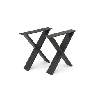 Vicco Tischbeine, Schwarz, Metall, 40x42x8 cm, Esszimmer, Tische, Esstische, Tischsysteme, Tischgestell