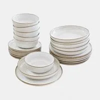 Mirabeau Geschirr-Set Geschirr 24er Set Marnis grau/braun, Steinzeug