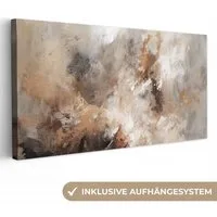 OneMillionCanvasses® Leinwandbild Panorama Farbe - Abstrakt - Beige - Kunst, Fotodruck (1 St), Wandbild, Deko Schlafzimmer Wohnzimmer Flur 40x20 cm