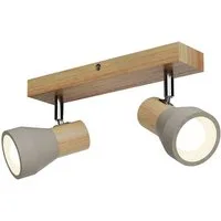 Lindby Deckenstrahler Filiz, Holz IP20, 2 x 5 W LED