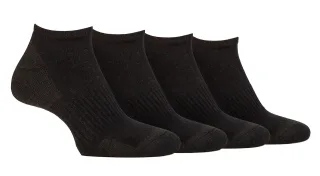 Mens Cushioned Trainer Socken | Jeep | 4 Pack atmungsaktiv gepolstert Low Cut Socken - schwarz