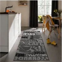 Vimoda Küchenläufer Trendiger Kaffee Teppich, Rechteckig, Höhe: 5 mm, Muster Kaffee, Kaffeetasse, Cappuccino, Küche, Esszimmer, Flur