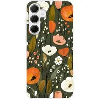 MuchoWow Handyhülle für Samsung Galaxy A35 5G Blumen - Illustration - Grün, Smartphone-Bumper, Print, Handy Schutzhülle Dünn